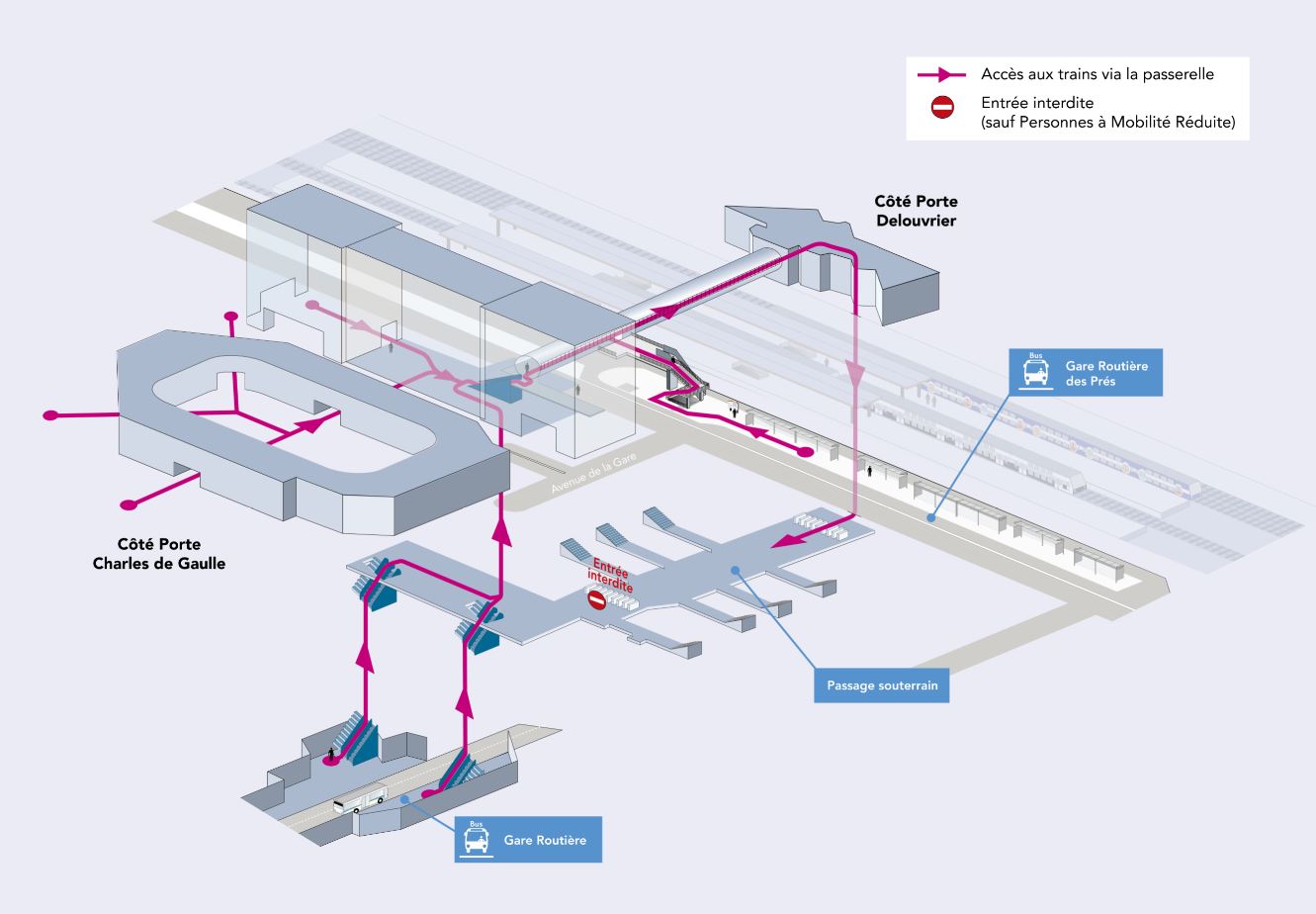 Modification du parcours en gare - 2021 - Saint-Quentin-en-Yvelines - Travaux de modernisation et de mise en accessibilité