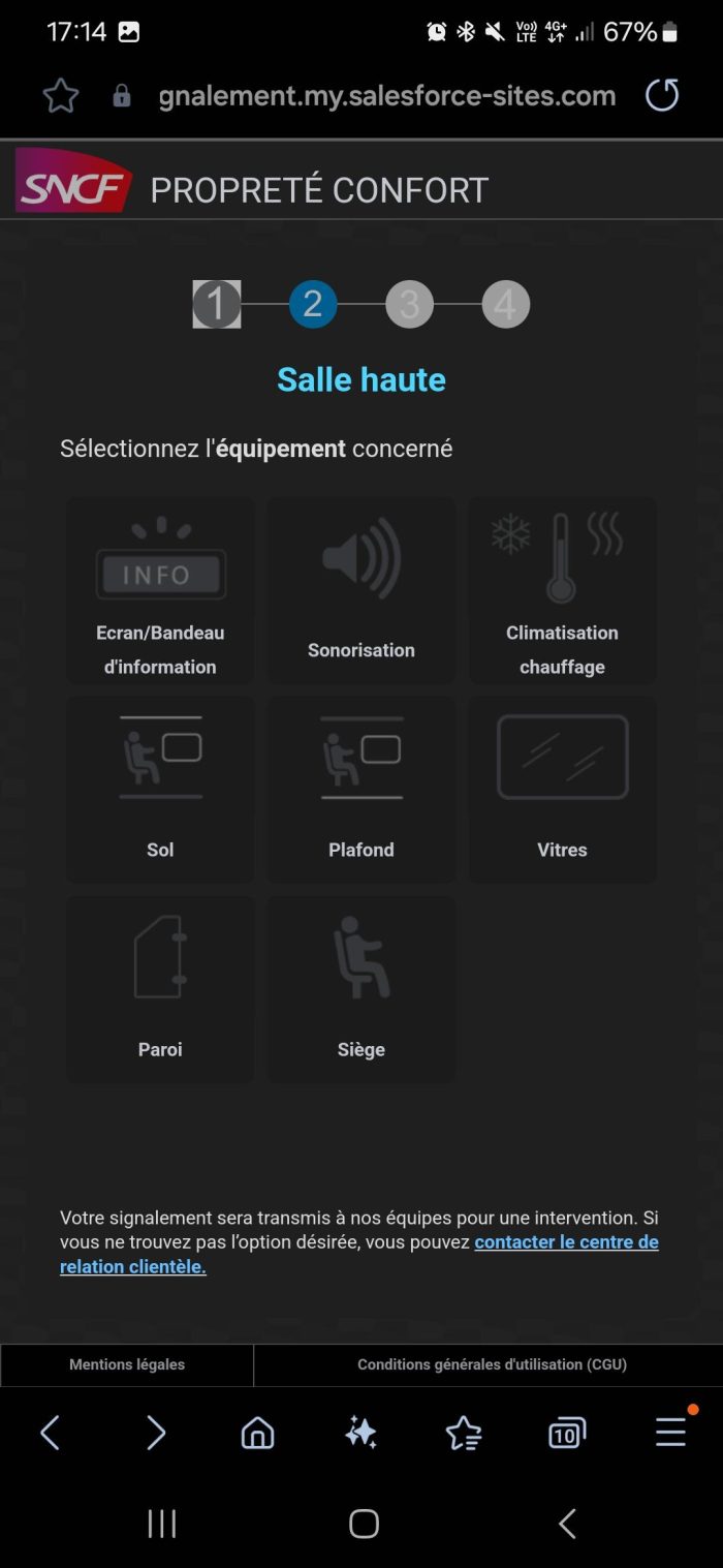 Lien QR Code : sélectionnez l'équipement concerné