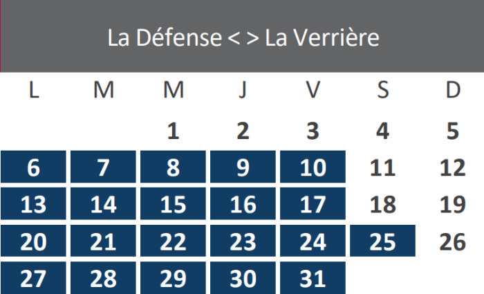 Travaux janvier 2025 - Ligne U