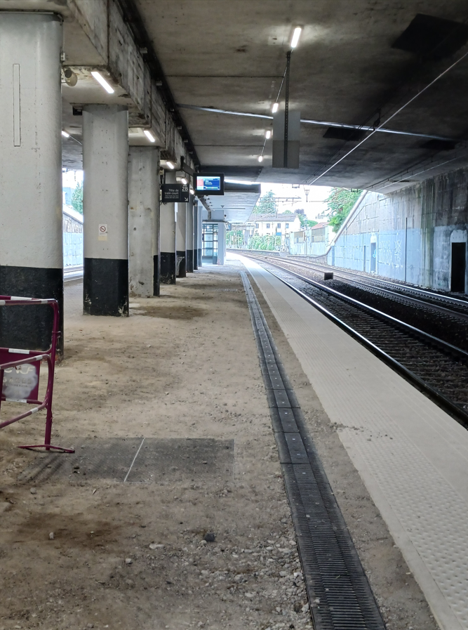 Quais en travaux de la gare de Bellevue