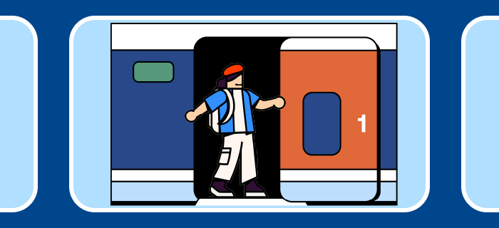 Une voyageuse retient les portes d'un train