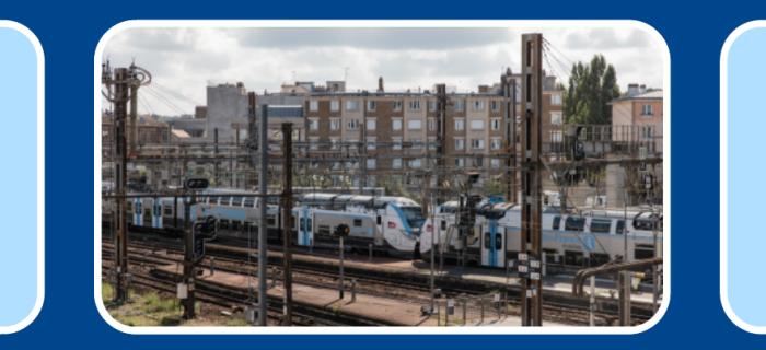 Train à l'arrêt en éco stationnement