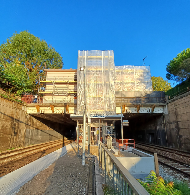 Quai de la Gare de Bellevue en travaux 