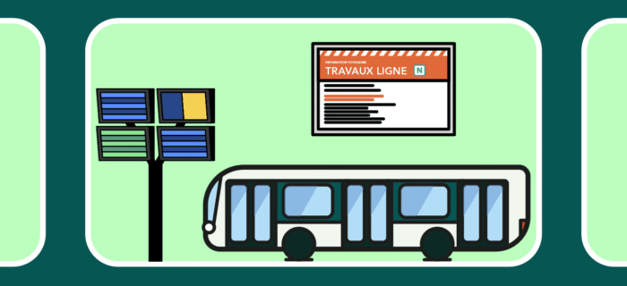 Arrêts-bus-travaux sur la Ligne N et U durant les travaux de la Suite Rapide